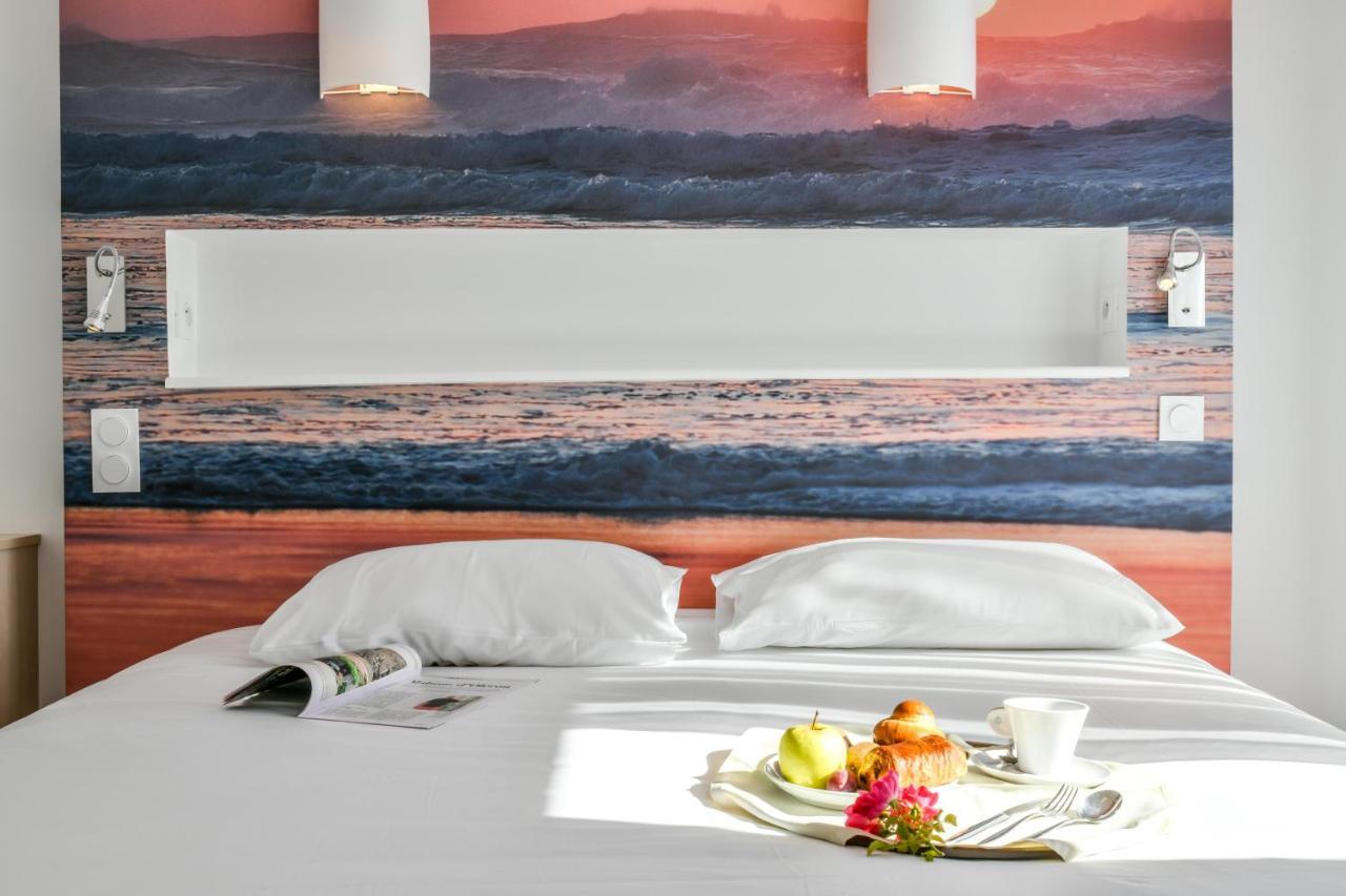 Les Vagues Hotel Restaurant Biscarrosse-Plage Exterior foto