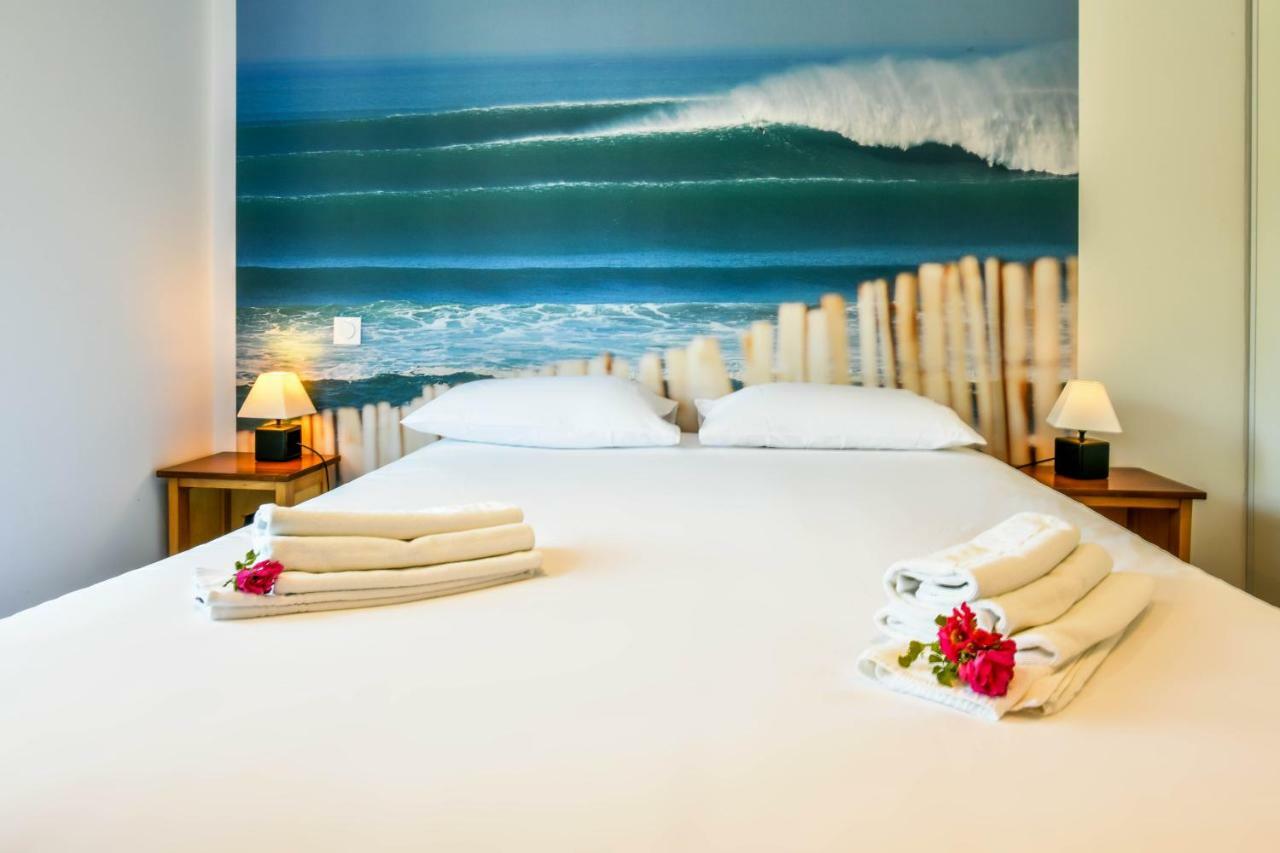 Les Vagues Hotel Restaurant Biscarrosse-Plage Exterior foto